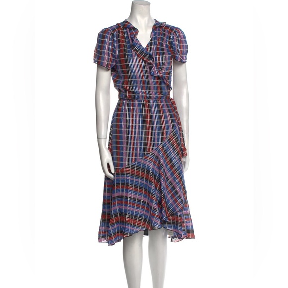 WAYF metallic wrap dress - Picture 1 of 8